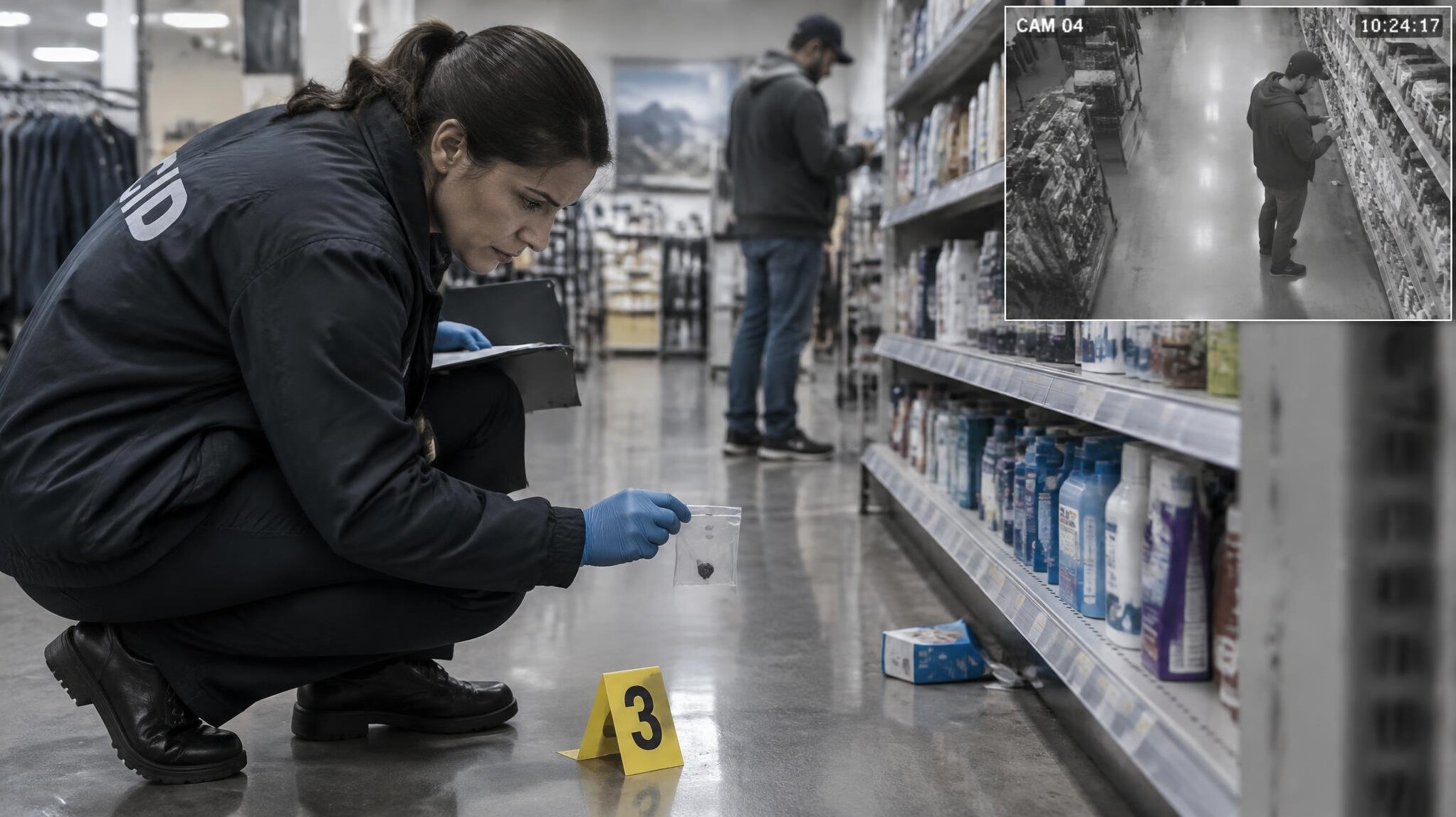 detective examining evidence