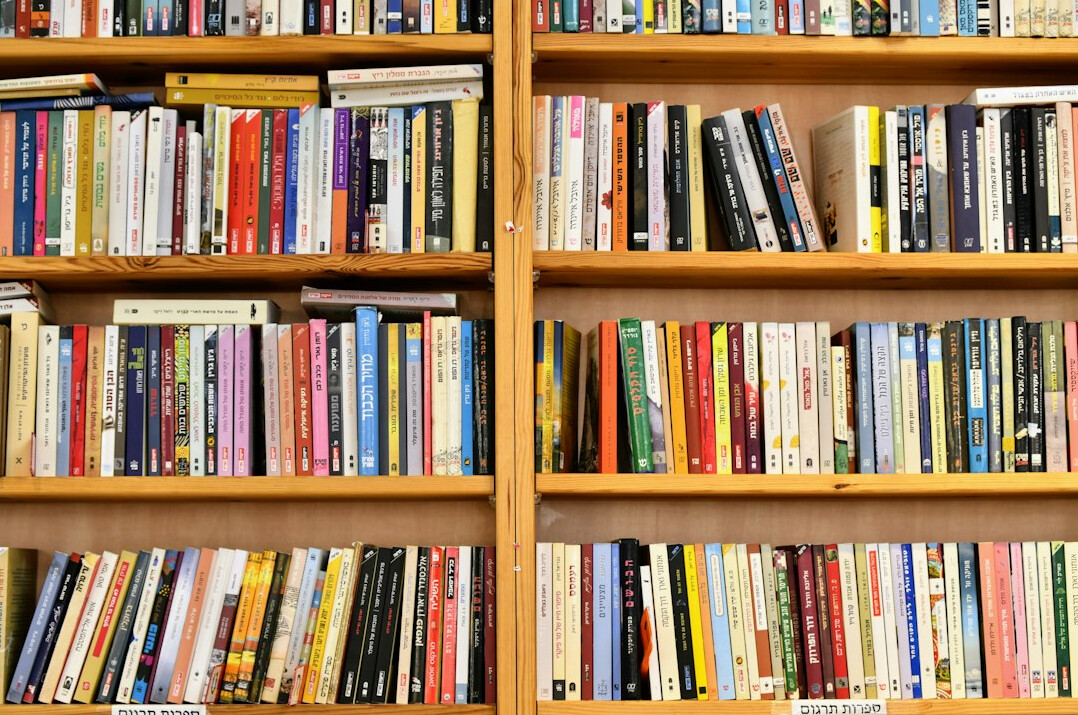 bookstore shelves